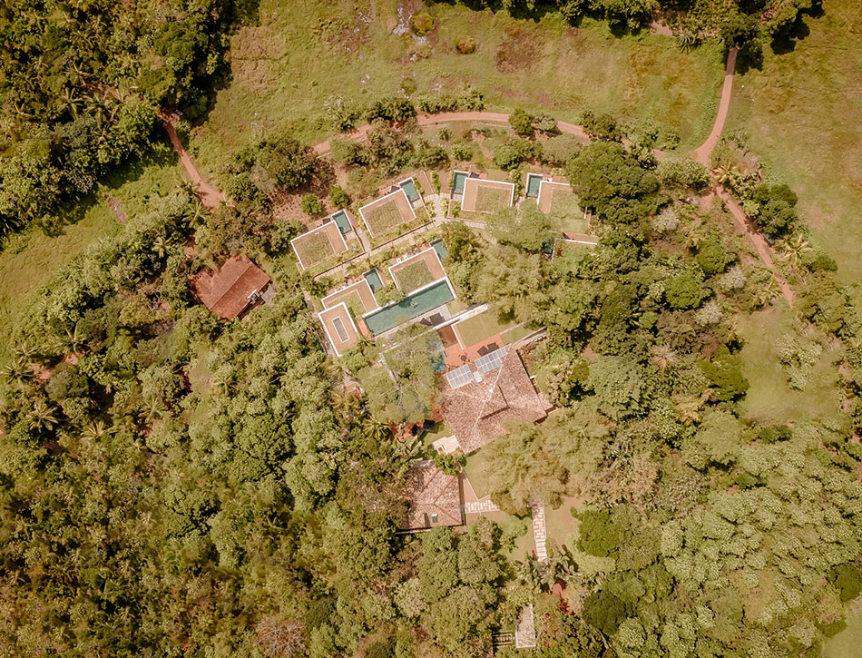 Vogelperspektive auf das Ayurveda Boutique-Hotel Haritha Villas + Spa, Sri Lanka